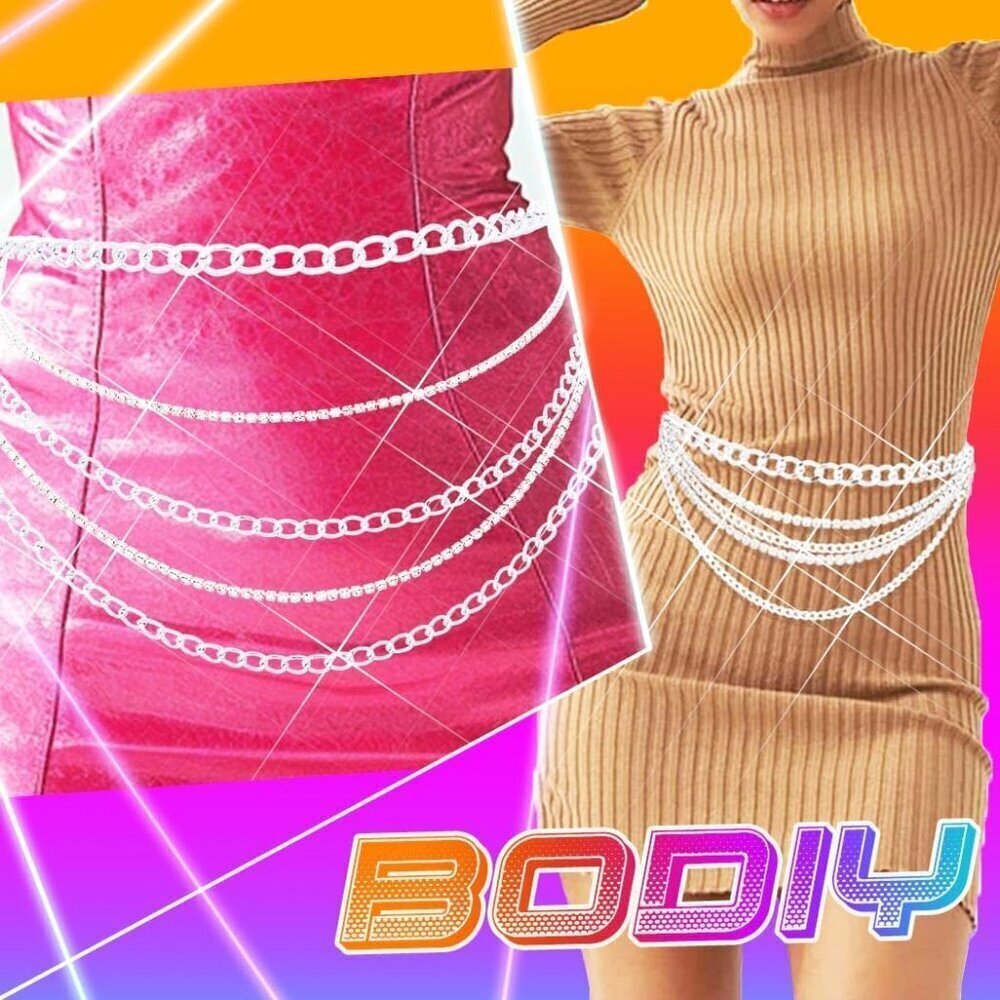 Multilayer Waist Chain Belt Silver Crystal Belly Jewelry Body Accessories for Wo - Picture 6 of 7